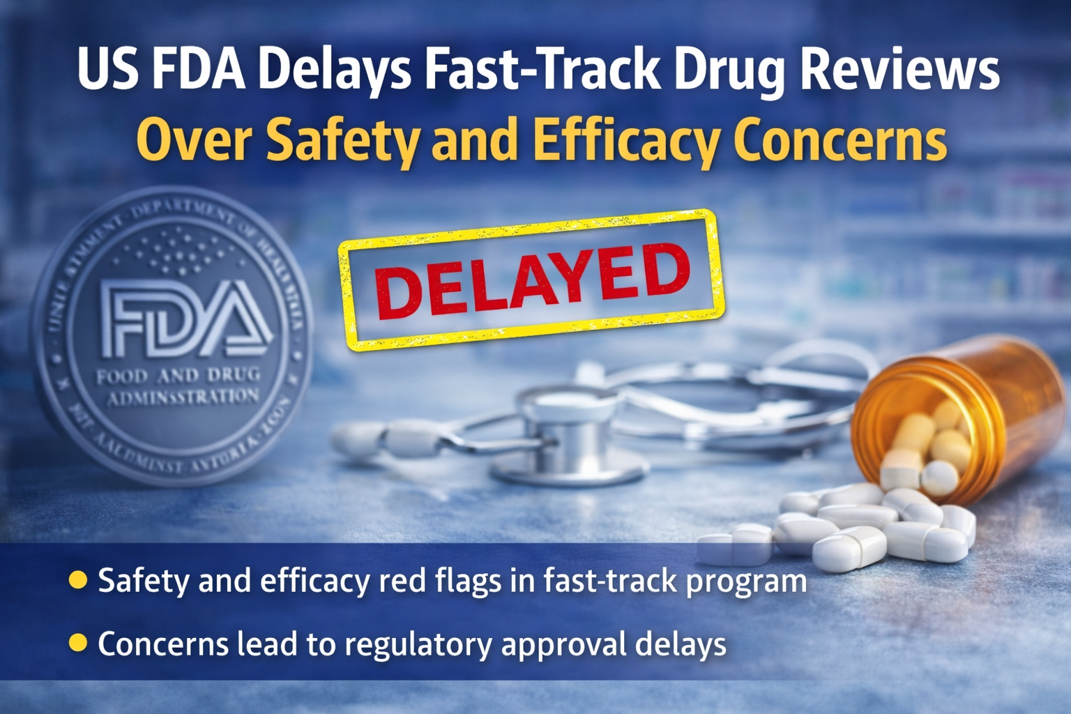 US FDA Delays Fast-Track Drug Reviews Over Safety and Efficacy Concerns