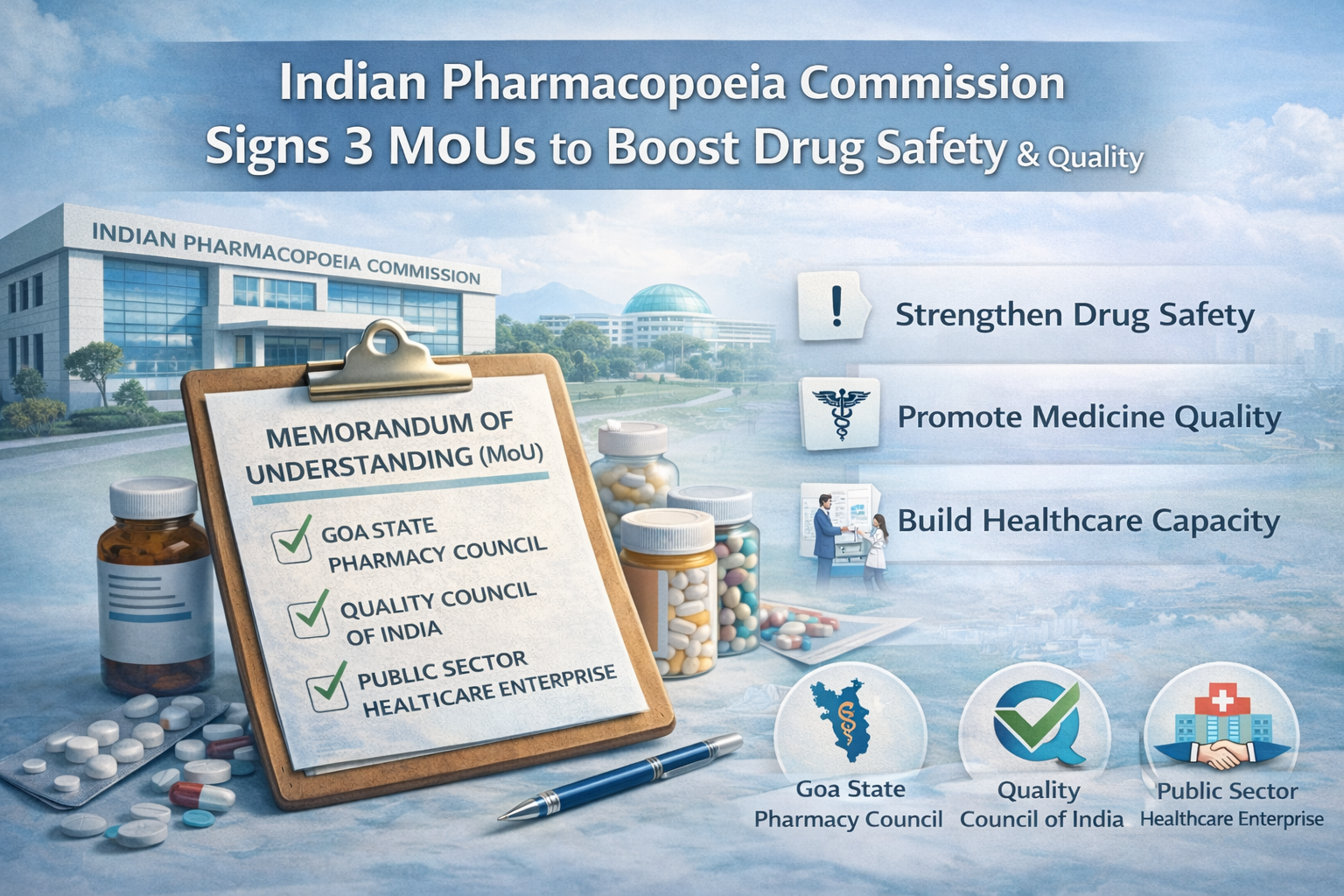 Indian Pharmacopoeia Commission Signs Three MoUs to Strengthen Drug Safety and Quality Standards in India
