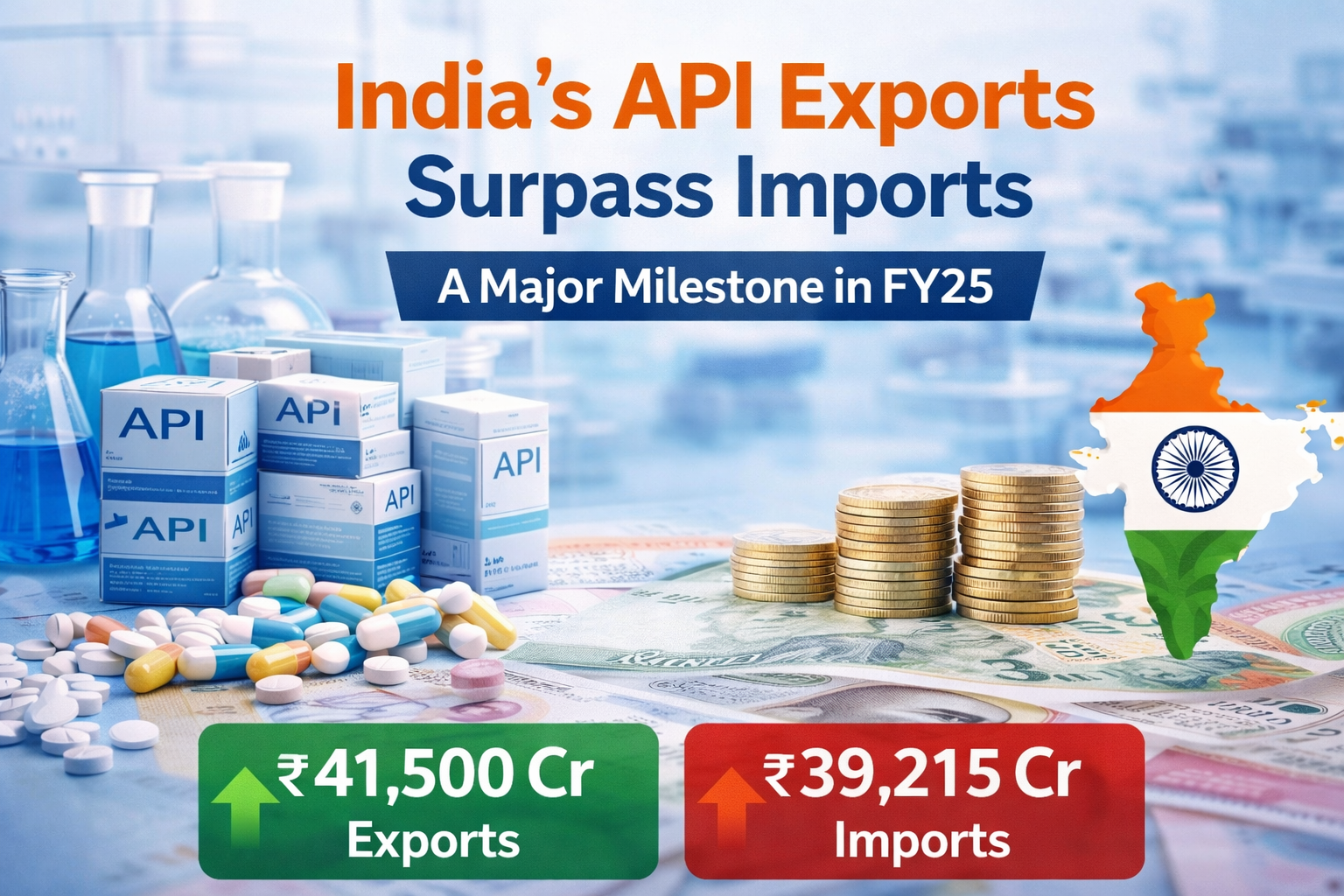 India’s API Exports Surpass Imports