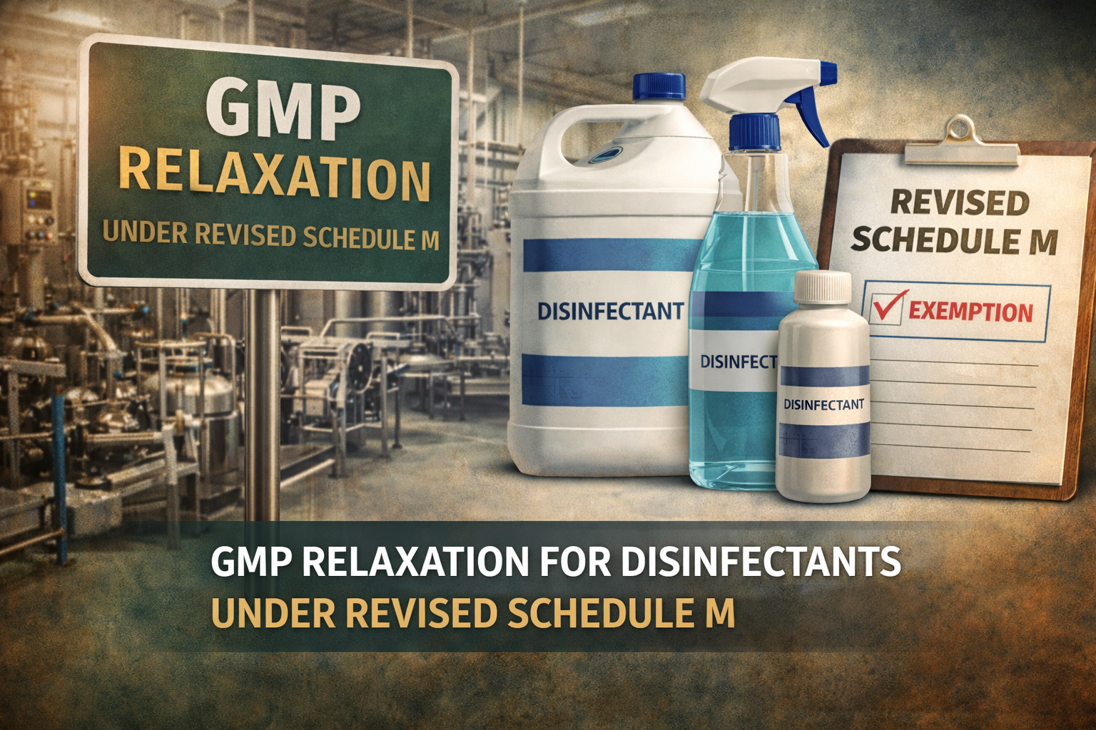 GMP Relaxation for Disinfectants Under Revised Schedule M: What It Means for Pharma Industry